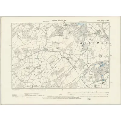 1895 Map of Kent LXI.SE, 1898 Print