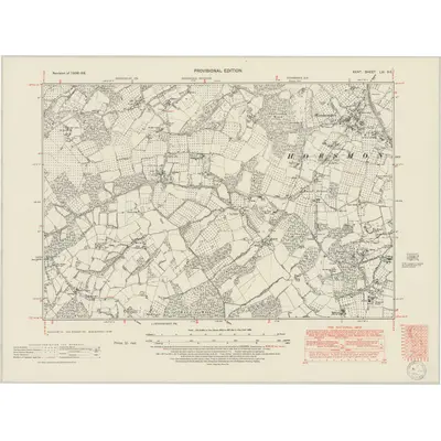 1938 Map of Kent LXI.SE, 1950 Print
