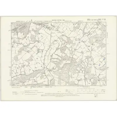 1895 Map of Kent LXI.SW, 1898 Print