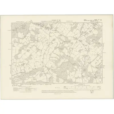 1907 Map of Kent LXI.SW, 1910 Print