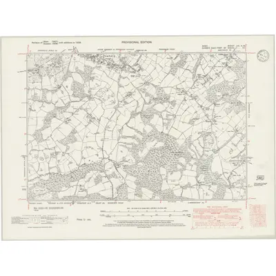 1938 Map of Kent LXI.SW, 1946 Print