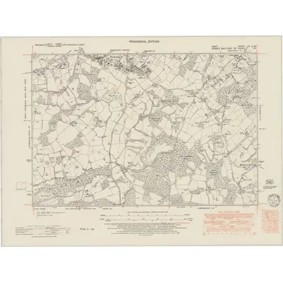 1947 Map of Kent LXI.SW, 1951 Print