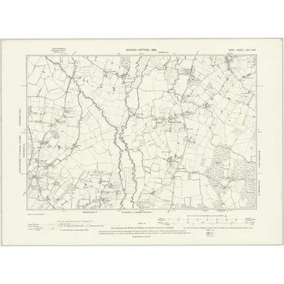1895 Map of Kent LXII.NW, 1898 Print