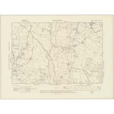 1906 Map of Kent LXII.NW, 1909 Print