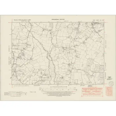 1938 Map of Kent LXII.NW, 1950 Print