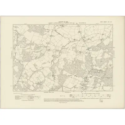 1906 Map of Kent LXII.SE, 1909 Print
