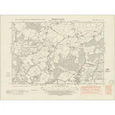 1938 Map of Kent LXII.SE, 1950 Print
