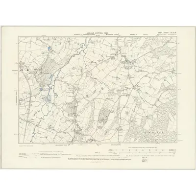1895 Map of Kent LXII.SW, 1898 Print
