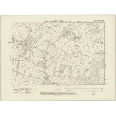 1906 Map of Kent LXII.SW, 1909 Print