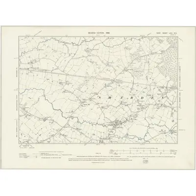 1896 Map of Kent LXIII.NE, 1898 Print