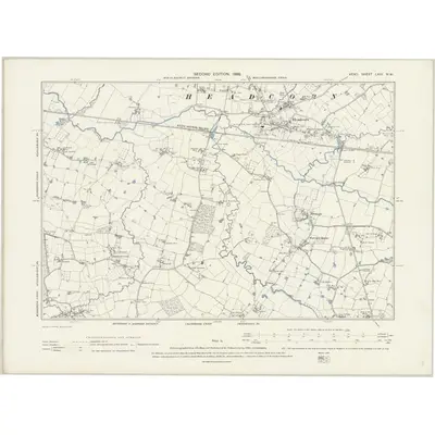 1896 Map of Kent LXIII.NW, 1898 Print