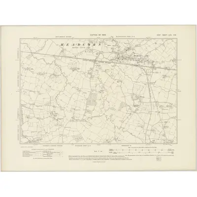 1906 Map of Kent LXIII.NW, 1909 Print
