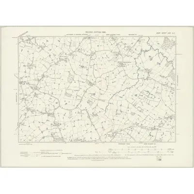 1896 Map of Kent LXIII.SE, 1898 Print