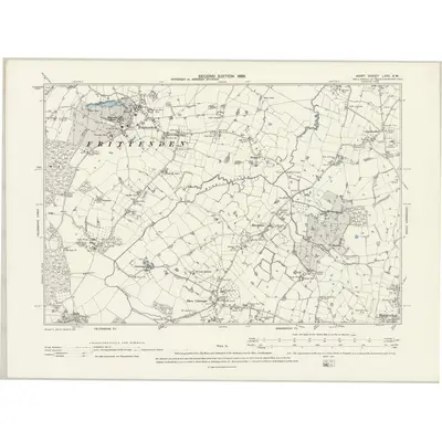 1896 Map of Kent LXIII.SW, 1898 Print