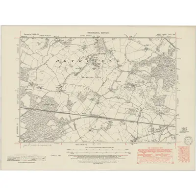 1938 Map of Kent LXIV.NE, 1950 Print