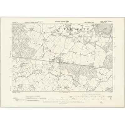 1896 Map of Kent LXIV.NW, 1898 Print