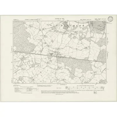 1906 Map of Kent LXIV.NW, 1933 Print
