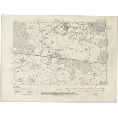 1906 Map of Kent LXIV.NW, 1939 Print