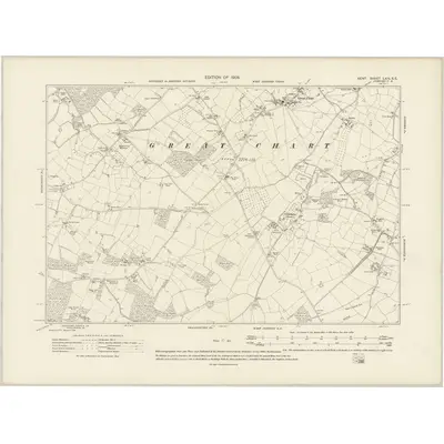 1906 Map of Kent LXIV.SE, 1908 Print