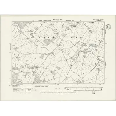 1906 Map of Kent LXIV.SE, 1934 Print