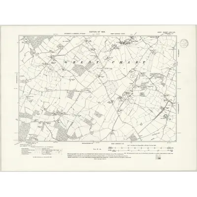 1906 Map of Kent LXIV.SE, 1939 Print
