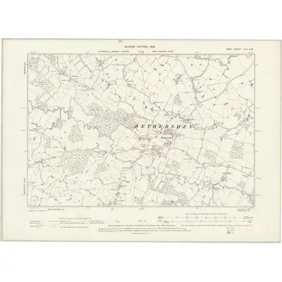 1895 Map of Kent LXIV.SW, 1898 Print