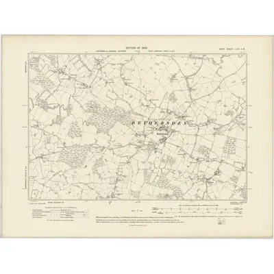 1906 Map of Kent LXIV.SW, 1908 Print