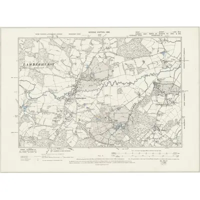 1895 Map of Kent LXIX.NE, 1899 Print