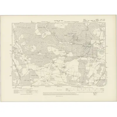 1907 Map of Kent LXIX.NW, 1910 Print