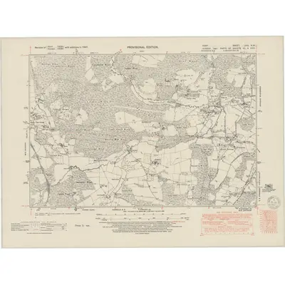 1947 Map of Kent LXIX.NW, 1950 Print