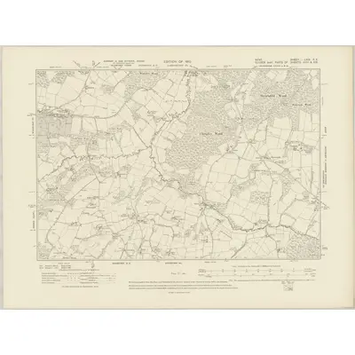 1907 Map of Kent LXIX.SE, 1910 Print