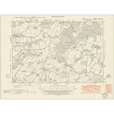 1947 Map of Kent LXIX.SE, 1951 Print