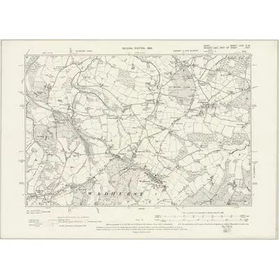 1897 Map of Kent LXIX.SW, 1899 Print