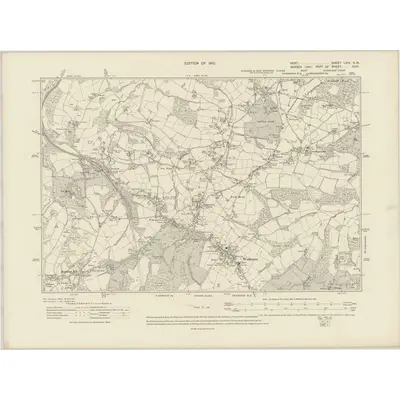 1907 Map of Kent LXIX.SW, 1910 Print