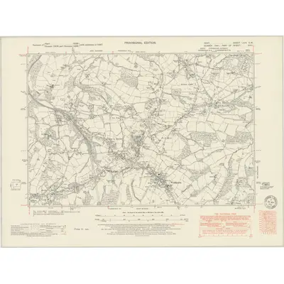 1947 Map of Kent LXIX.SW, 1951 Print