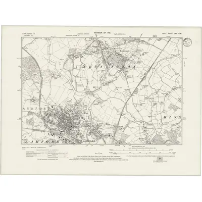 1931 Map of Kent LXV.NW, 1933 Print