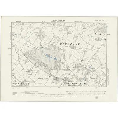 1896 Map of Kent LXV.SE, 1898 Print