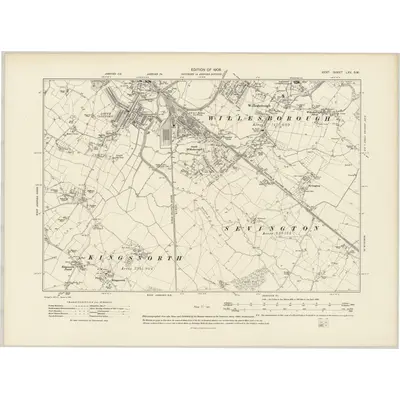 1906 Map of Kent LXV.SW, 1908 Print