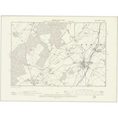 1896 Map of Kent LXVI.NE, 1898 Print