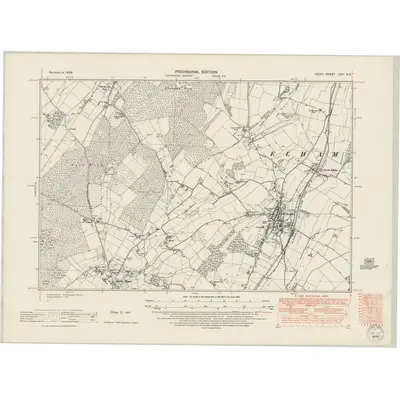 1939 Map of Kent LXVI.NE, 1949 Print