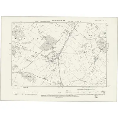 1896 Map of Kent LXVI.SE, 1898 Print