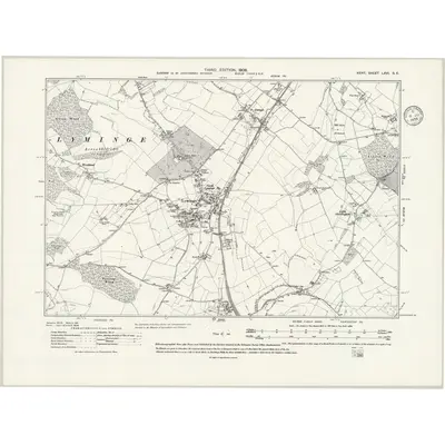 1906 Map of Kent LXVI.SE, 1935 Print