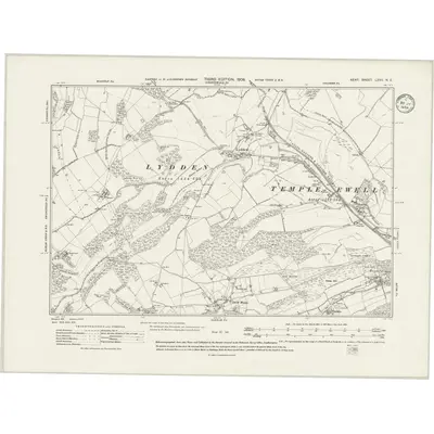 1905 Map of Kent LXVII.NE, 1934 Print