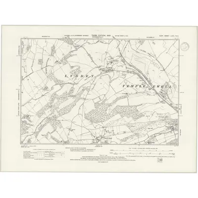 1905 Map of Kent LXVII.NE, 1939 Print