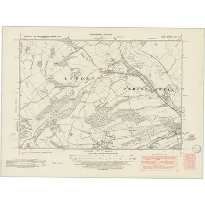 1937 Map of Kent LXVII.NE, 1950 Print