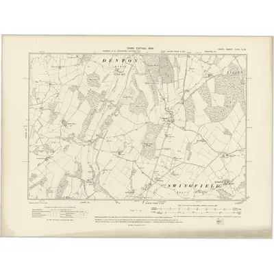 1906 Map of Kent LXVII.NW, 1908 Print