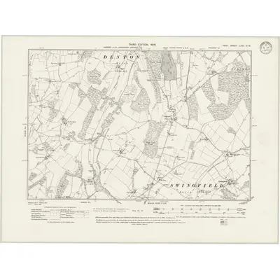 1906 Map of Kent LXVII.NW, 1933 Print