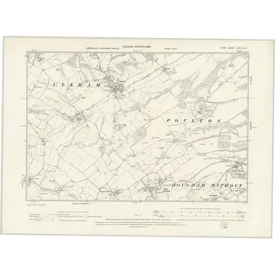 1896 Map of Kent LXVII.SE, 1898 Print