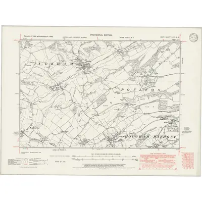 1938 Map of Kent LXVII.SE, 1946 Print