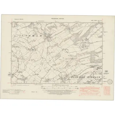 1938 Map of Kent LXVII.SE, 1950 Print